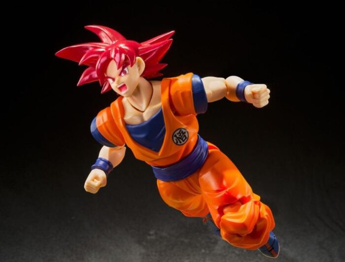 TAMASHII NATIONS SH FIGUARTS DRAGON BALL SUPER SUPER SAIYAN GOD SON GOKU 14CM - Imagen 3