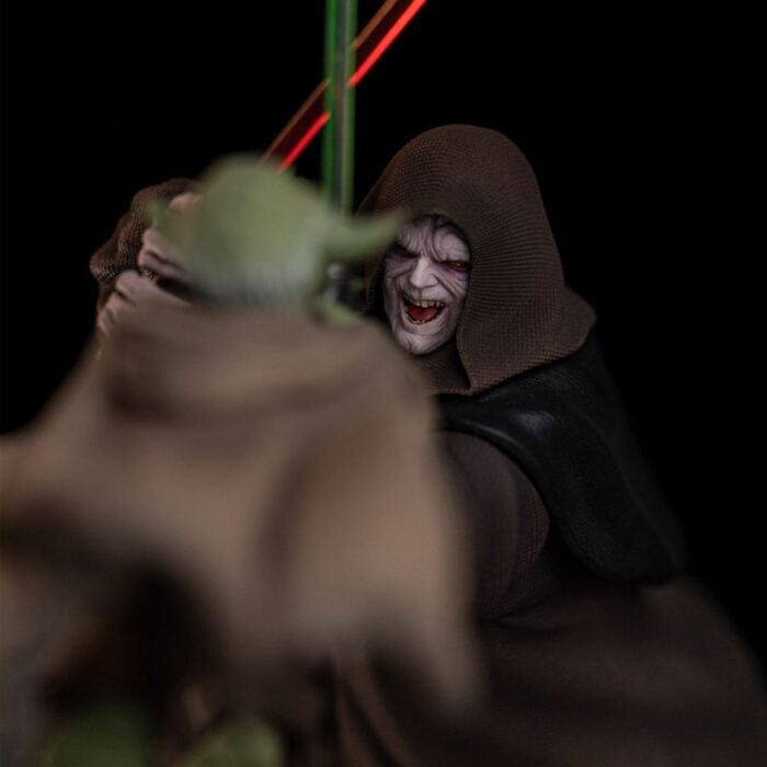 STAR WARS ESTATUA 1/10 DELUXE ART SCALE YODA VS EMPEROR PALPATINE (CCXP EXCLUSIVE 2024) 31 CM IRON STUDIOS - Imagen 6