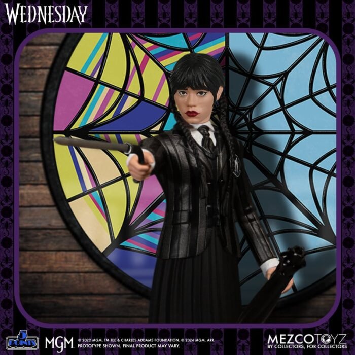 WEDNESDAY & ENID SET 2 FIG. WEDNESDAY 5 POINTS MEZCO TOYZ - Imagen 2