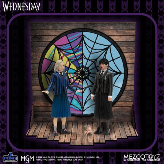 WEDNESDAY & ENID SET 2 FIG. WEDNESDAY 5 POINTS MEZCO TOYZ 12