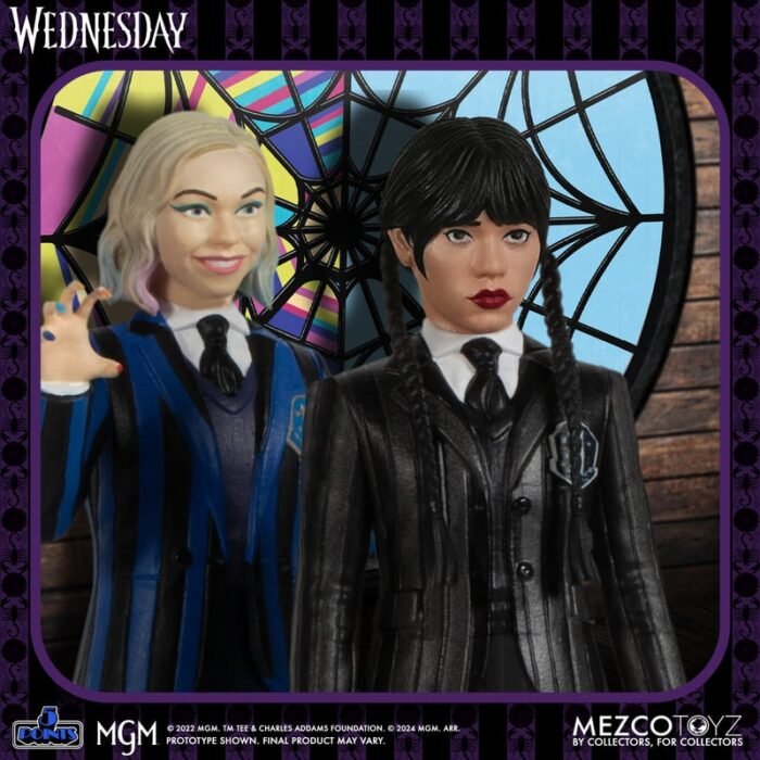 WEDNESDAY & ENID SET 2 FIG. WEDNESDAY 5 POINTS MEZCO TOYZ 4