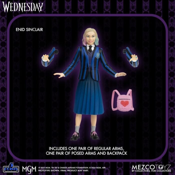 WEDNESDAY & ENID SET 2 FIG. WEDNESDAY 5 POINTS MEZCO TOYZ 9