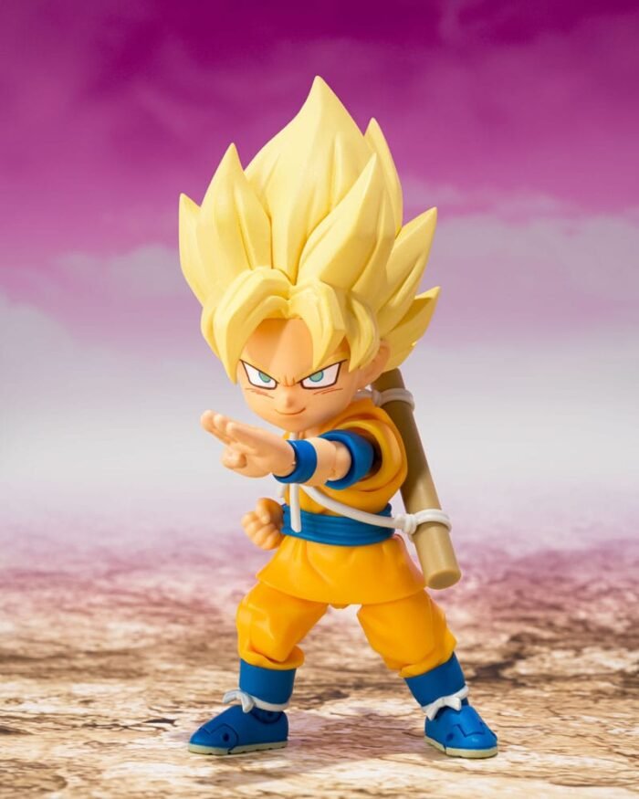 DRAGON BALL FIGURA S.H.FIGUARTS SUPER SAIYAN SON GOKU (MINI) DAIMA 8 CM - Imagen 8