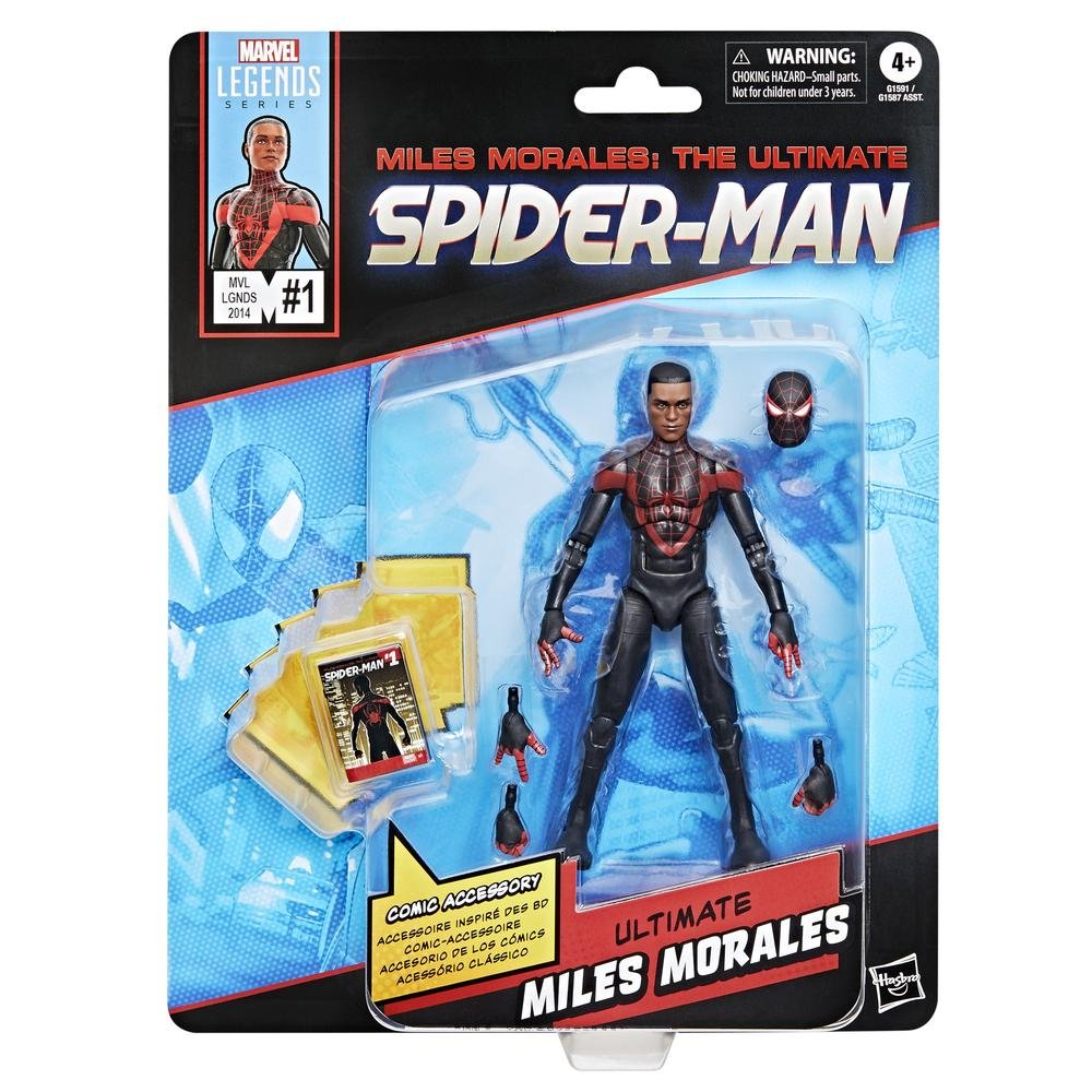 MARVEL LEGENDS MILES MORALES: THE ULTIMATE SPIDER-MAN MINI COMICS ULTIMATE MILES HASBRO - Imagen 8