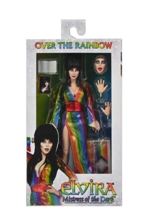 ELVIRA MISTRESS OF THE DARK FIGURA CLOTHED OVER THE RAINBOW ELVIRA 20 CM NECA