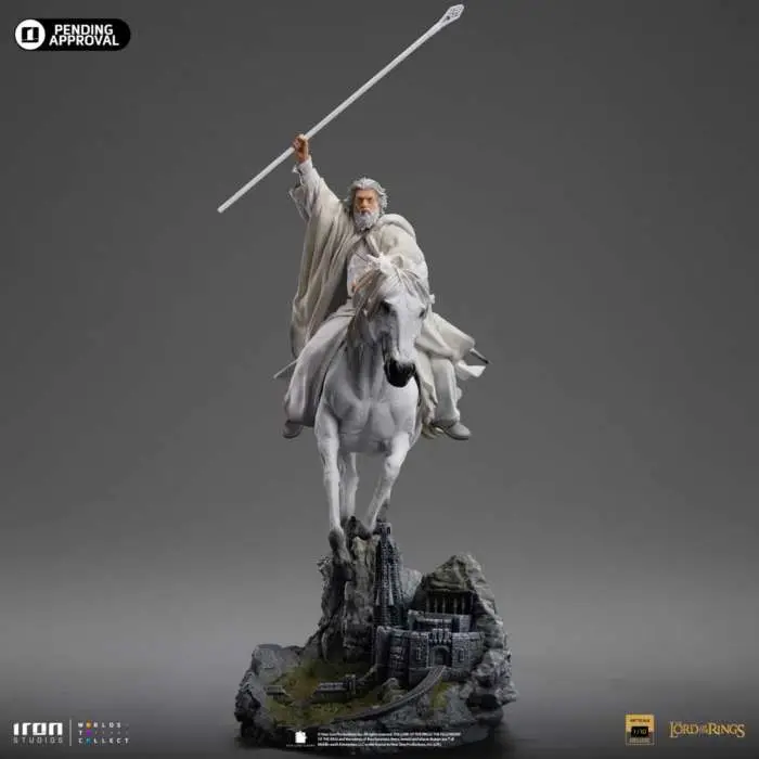 El Señor De Los Anillos Gandalf El Blanco En Shadowfax Estatua Exclusiva CCXP 110 Iron Studios 3
