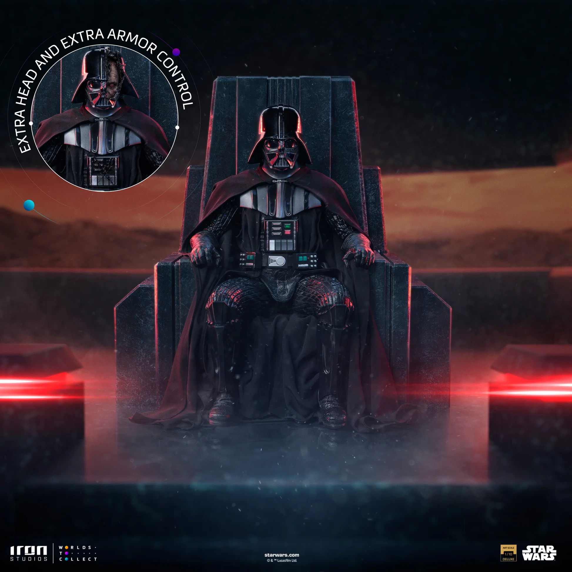 Darth Vader On Throne Star Wars Art Scale 110 Iron Studios 17