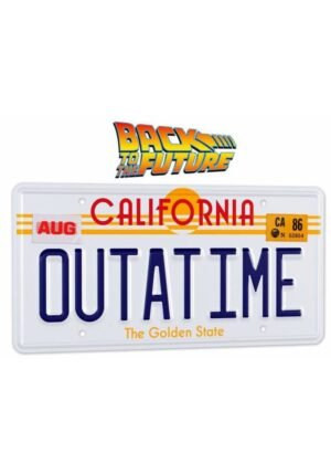 OUT A TIME MATRICULA RÉPLICA BACK TO THE FUTURE DOCTOR COLLECTOR