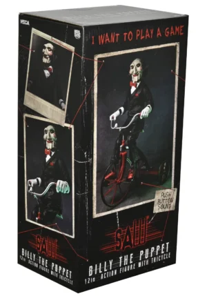 ULTIMATE SAW BILLY THE PUPPET RIDING TRICYCLE SOUND 12 NECA