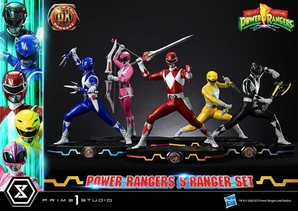 Mighty Morphin Power Rangers Premium Masterline Set de 5 Estatuas 1/4 Deluxe Bonus Version 62 cm - Imagen 2