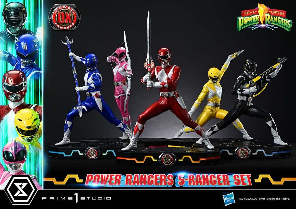 Mighty Morphin Power Rangers Premium Masterline Set de 5 Estatuas 1/4 Deluxe Bonus Version 62 cm 12