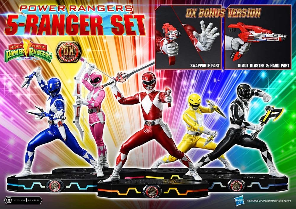 Mighty Morphin Power Rangers Premium Masterline Set de 5 Estatuas 1/4 Deluxe Bonus Version 62 cm 2