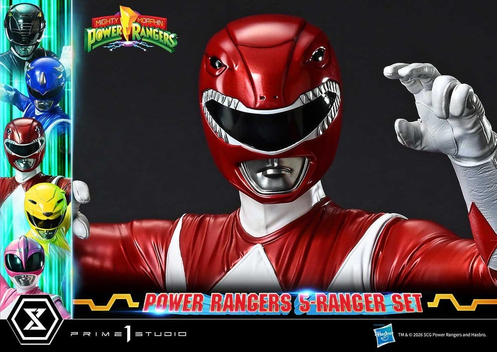 Mighty Morphin Power Rangers Premium Masterline Set de 5 Estatuas 1/4 Deluxe Bonus Version 62 cm 22