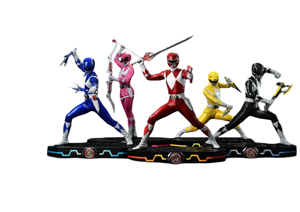 Mighty Morphin Power Rangers Premium Masterline Set de 5 Estatuas 1/4 Deluxe Bonus Version 62 cm