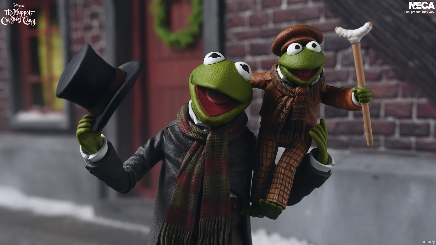 Ultimate Kermit as Bob Cratchit & Robin as Tiny Tim The Muppet Christmas Carol Neca 2
