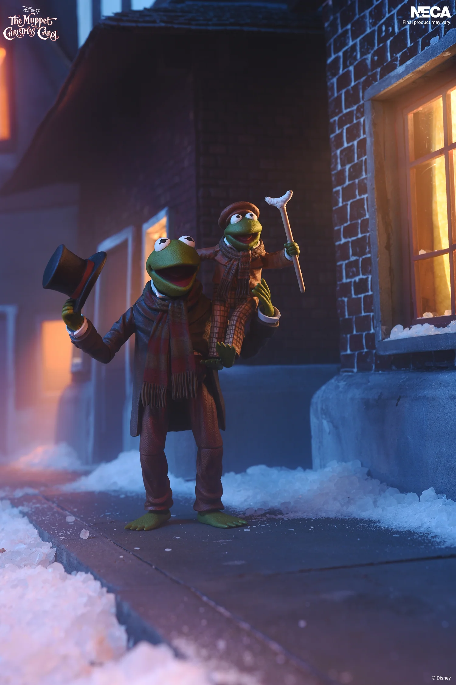 Ultimate Kermit as Bob Cratchit & Robin as Tiny Tim The Muppet Christmas Carol Neca 4