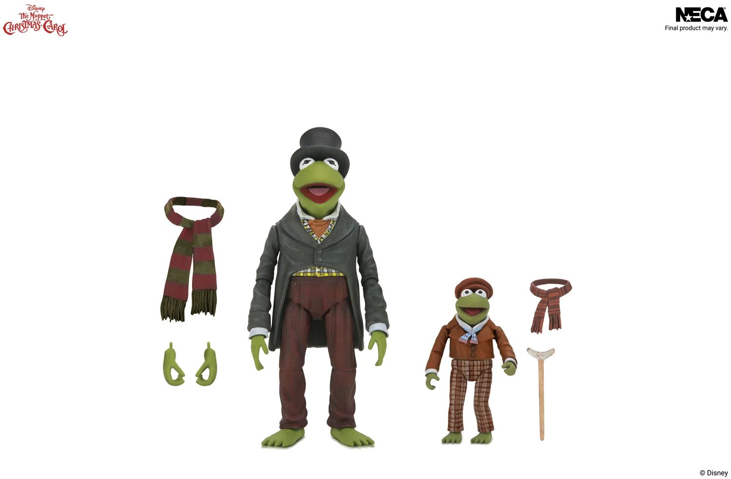 Ultimate Kermit as Bob Cratchit & Robin as Tiny Tim The Muppet Christmas Carol Neca 5